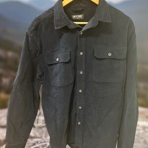 Line of Trade Men's Navy Blue Corduroy Button Collar Shirt